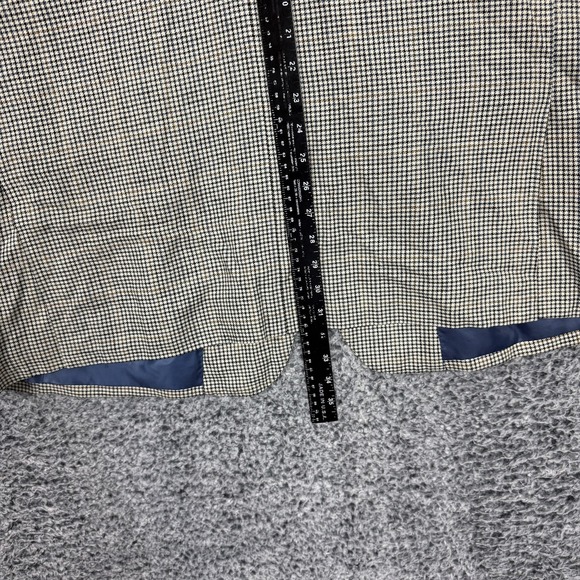 Oak Hill Blazer Mens 2XL 50/52R Brown Houndstooth Linen Jacket Sport Coat - Picture 14 of 16